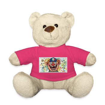 Clown de football mexicain dans un tourbillon de couleurs - Nounours - rose - Devant