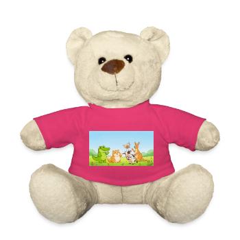 Bis später, Alligator, lustige Tiere, die sich verabschieden - Teddy - Pink - Vorne