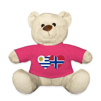 Uruguay Norwegen Herz Flagge - Teddy - Pink - Vorne