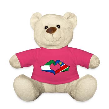 Drapeau de la Sierra Leone Namibie Mains Cœur - Nounours - rose - Devant