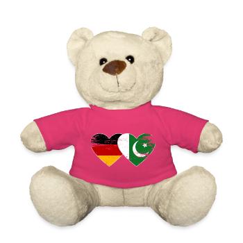 Germany Pakistan Flag Heart Used - Teddy Bear - pink - Front