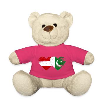 Österreich Pakistan Flagge Herz - Teddy - Pink - Vorne