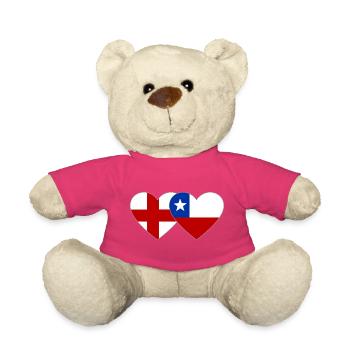Suède Chili Drapeau Coeur - Nounours - rose - Devant