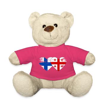 Drapeau de la Finlande Géorgie Utilisé - Nounours - rose - Devant