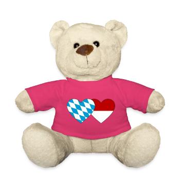 Cœur du drapeau du Bayern Monaco - Nounours - rose - Devant