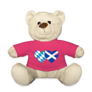 Bavaria Scotland flag heart used - Teddy Bear - pink - Front
