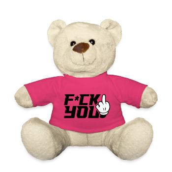 Doigt d’honneur F_ck toi - Nounours - rose - Devant