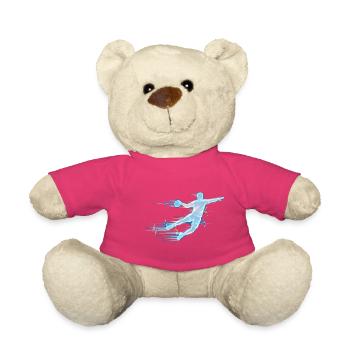 ECG de handball Battement de cœur Joueur de Handball Pouls Cadeau - Nounours - rose - Devant