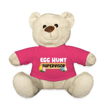 Superviseur de chasse aux œufs Humour drôle pour adultes de Pâques - Nounours - rose - Devant