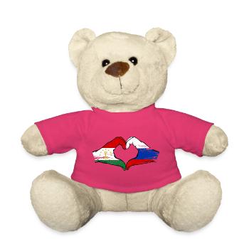 Drapeau du Tadjikistan Russie Mains en forme de cœur utilisé - Nounours - rose - Devant
