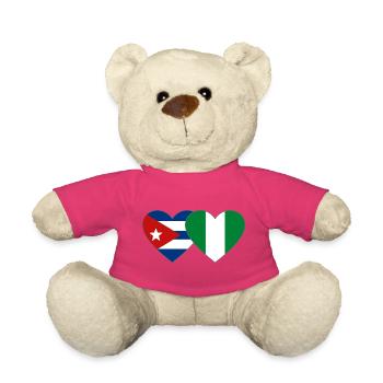 Drapeau du Nigeria Drapeau du cœur du Cuba - Nounours - rose - Devant