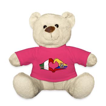 Drapeau Italien de l’Équateur cœur utilisé - Nounours - rose - Devant