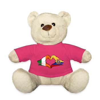 Cœur du drapeau de l’Irlande et de l’Équateur utilisé - Nounours - rose - Devant