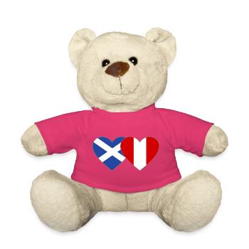 Scotland Peru Flag Heart - Teddy Bear - pink - Front