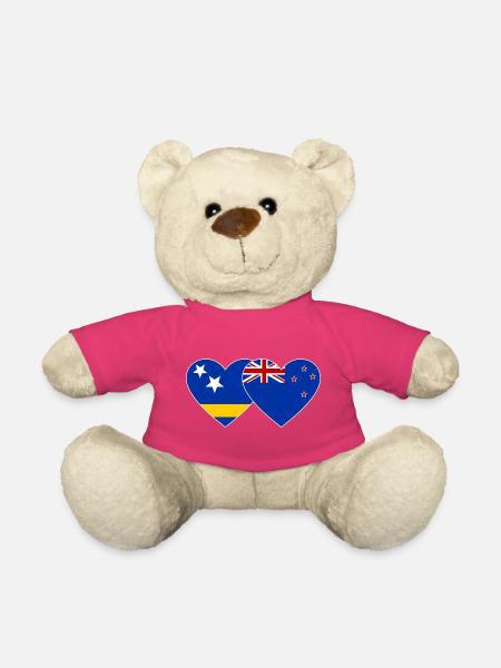 Curacao_Neuseeland_Flagge_Herz - Teddy - Pink