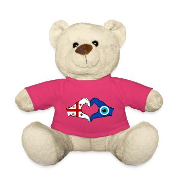 Georgia Nazar Flag Hands Heart Shape - Teddy Bear - pink - Front