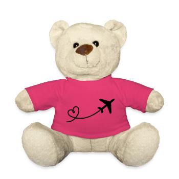Avion au cœur - Nounours - rose - Devant