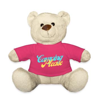 Camping Please Retro Script - Nounours - rose - Devant