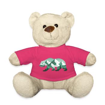 Bear Nature Mountains Forest - Teddy Bear - pink - Front