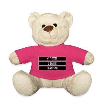 Mon but est plus grand que ma douleur, ce qui signifie le logo des guillemets - Nounours - rose - Devant