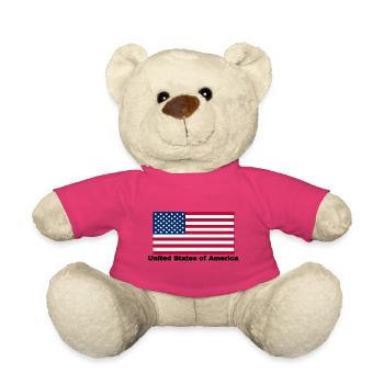 USA Fahne - Teddy - Pink - Vorne