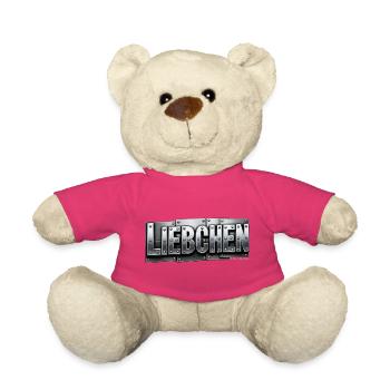 Liebchen – Typographie avec charme - Métal - Nounours - rose - Devant