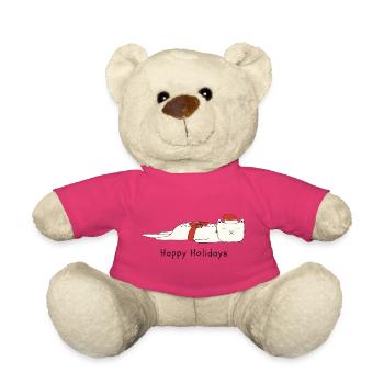 Drôle de chat Noël - Nounours - rose - Devant