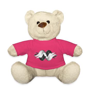 Formes abstraites – Design dynamique en noir et blanc - Nounours - rose - Devant