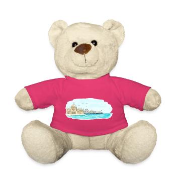 Brighton Royal Pavilion Pier Seaside Art - Teddy - Pink - Vorne