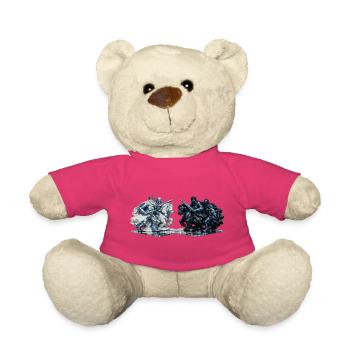 Schwarz-gegen-Weiß-Ritter-Kampf - Teddy - Pink - Vorne