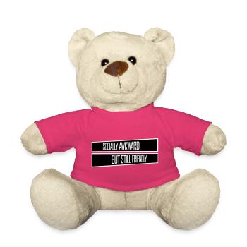 Socially Awkward But Still Friendly Lustig Spruch - Teddy - Pink - Vorne
