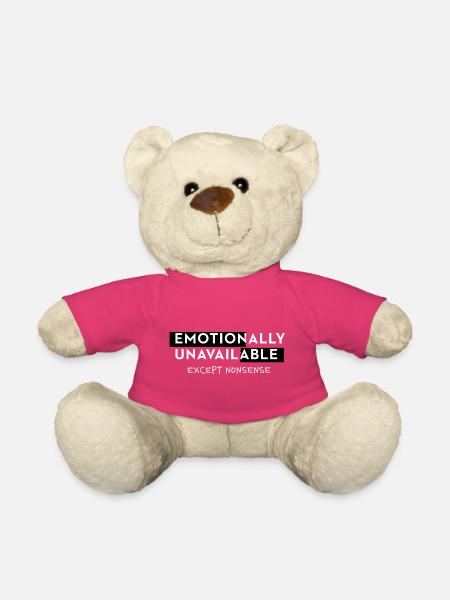 Emotionally Unavailable Spruch Meme Style Typo - Teddy - Pink