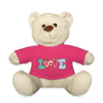 Playful Love Heart Western Romance  - Teddy - Pink - Vorne