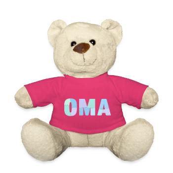 Patchwork Geschenkidee für Oma Muttertag - Teddy - Pink - Vorne