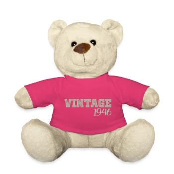 80 Years 1946 Vintage Retro Birthday Gift - Teddy Bear - pink - Front