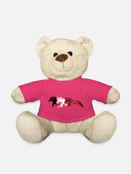 Horses, ponies, animals, stallion, - Teddy Bear - pink