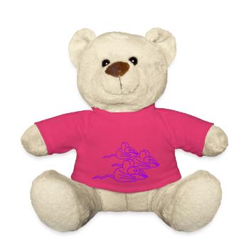 3 souris famille enfant maman papa parents trois amis - Nounours - rose - Devant