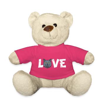 Britischer Kurzhaar-Katzenliebhaber Liebesherz-Haustiergeschenk - Teddy - Pink - Vorne