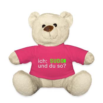 ich: SUDO und du so? Linux Spruch - Programmierer - Teddy - Pink - Vorne