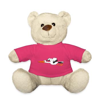 Storch in vollem Flug für Baby - Teddy - Pink - Vorne