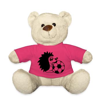 play soccer ball sport club dangerous pla - Teddy Bear - pink - Front