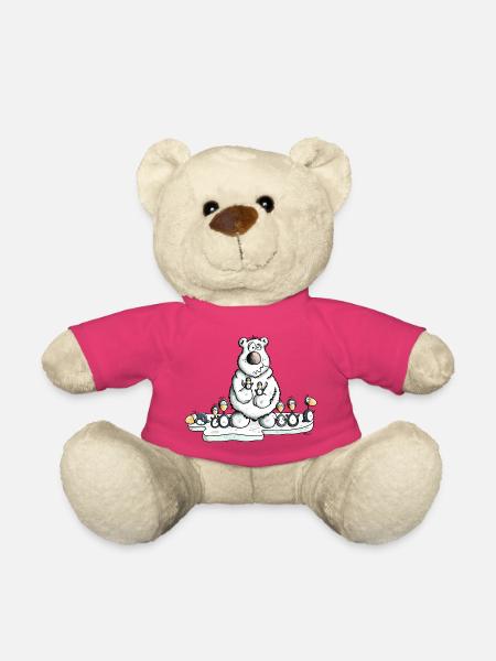 Ours Polaire avec les pingouins - Nounours - rose