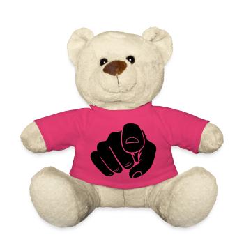 Point hand finger - Teddy Bear - pink - Front