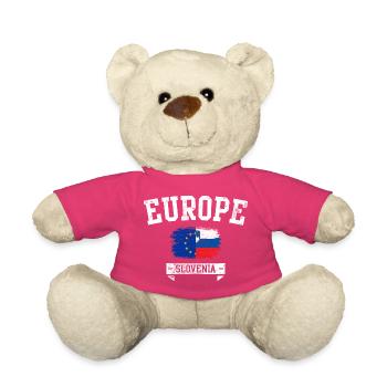 Europe Slovenia Flag Emblem - Teddy Bear - pink - Front