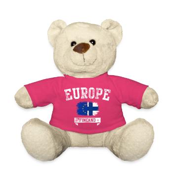 Europe Finland Fusion Flag - Teddy Bear - pink - Front