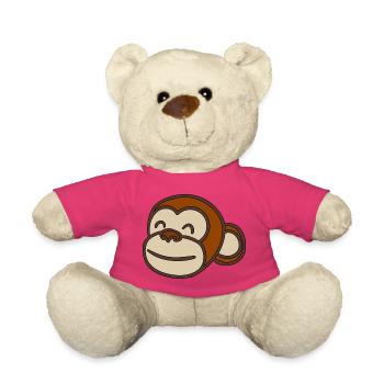 Monkey Head - Teddy Bear - pink - Front