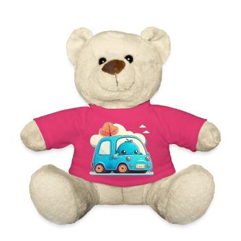Blaues Auto mit Monster - Teddy - Pink - Vorne