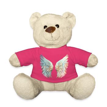 Verspiegelte pastellfarbene Engelsflügel - Teddy - Pink - Vorne