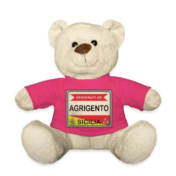 T-shirt Sicile Agrigente signe de bienvenue - Nounours - rose - Devant