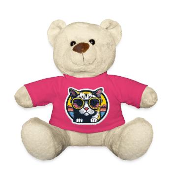 Chat avec lunettes - Nounours - rose - Devant